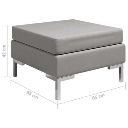 Sectional Footrest with Cushion Farbic Grey