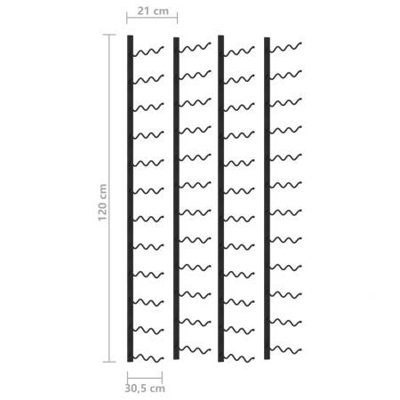 289560 Wall-mounted Wine Racks for 72 Bottles 2 pcs Black Iron