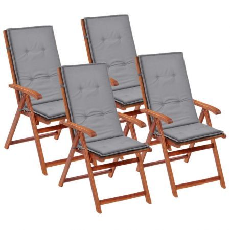 Garden Chair Cushions 4 pcs Grey 120x50x3 cm