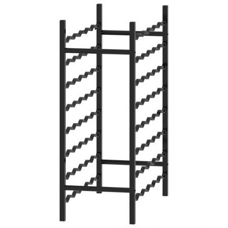 289563 Wine Rack for 48 Bottles Black Metal