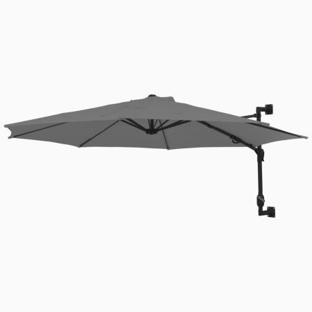 Wall-Mounted Parasol with Metal Pole 300 cm Anthracite