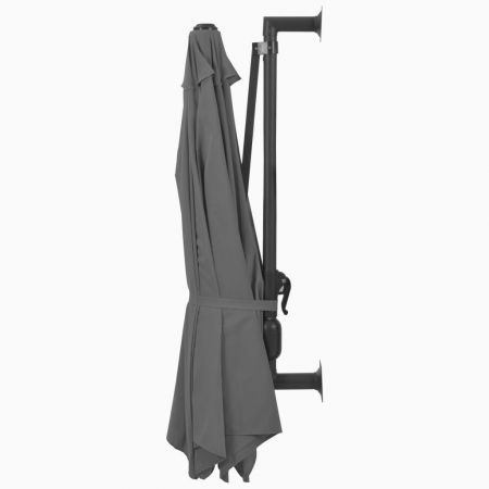 Wall-Mounted Parasol with Metal Pole 300 cm Anthracite