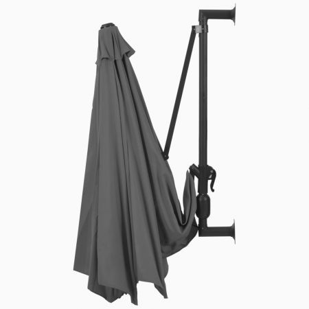 Wall-Mounted Parasol with Metal Pole 300 cm Anthracite