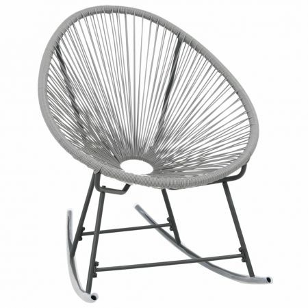 Outdoor Rocking Moon Chair Grey Poly Rattan