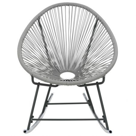 Outdoor Rocking Moon Chair Grey Poly Rattan