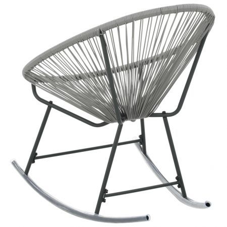 Outdoor Rocking Moon Chair Grey Poly Rattan