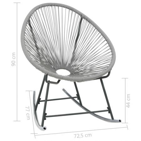 Outdoor Rocking Moon Chair Grey Poly Rattan