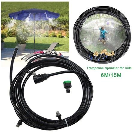 Trampoline Sprinkler Spray Fun for Kids Yard Outside 15mm*12Nozzles