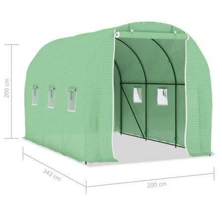 vidaXL Greenhouse 6.86 cubic metre 3.43x2x2 m