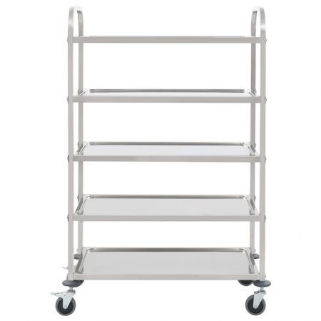 5-Tier Kitchen Trolley 107x55x147 cm Stainless Steel