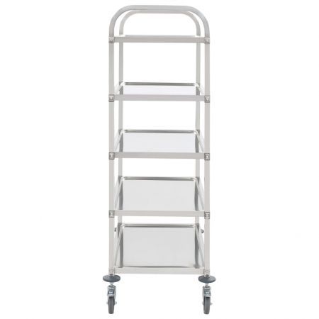 5-Tier Kitchen Trolley 107x55x147 cm Stainless Steel