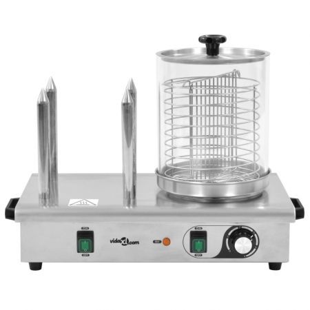 Hot Dog Warmer with 4 Rods Stainless Steel 550 W