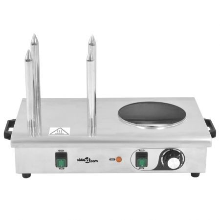 Hot Dog Warmer with 4 Rods Stainless Steel 550 W