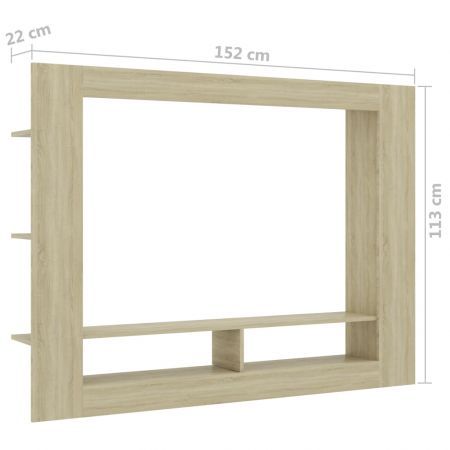 TV Cabinet Sonoma Oak 152x22x113 cm Chipboard