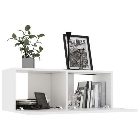 TV Cabinet White 80x30x30 cm Chipboard