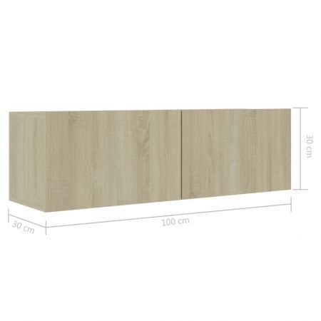 TV Cabinet Sonoma Oak 100x30x30 cm Chipboard