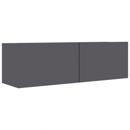 TV Cabinet High Gloss Grey 100x30x30 cm Chipboard