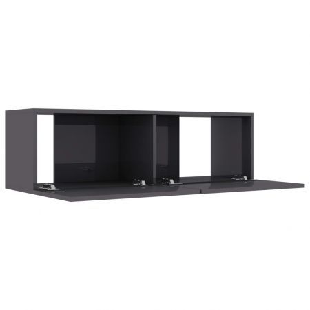 TV Cabinet High Gloss Grey 100x30x30 cm Chipboard