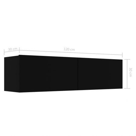 TV Cabinet Black 120x30x30 cm Chipboard