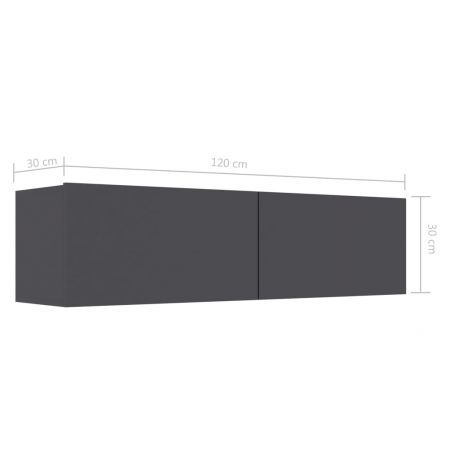 TV Cabinet Grey 120x30x30 cm Chipboard
