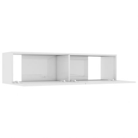 TV Cabinet High Gloss White 120x30x30 cm Chipboard