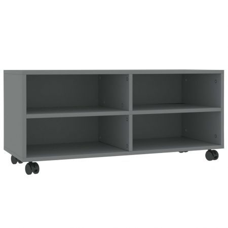 TV Cabinet with Castors Grey 90x35x35 cm Engineered Wood