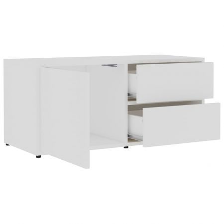 TV Cabinet White 80x34x36 cm Chipboard