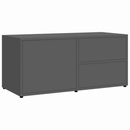 TV Cabinet High Gloss Grey 80x34x36 cm Chipboard