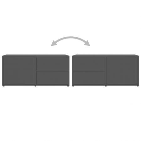 TV Cabinet High Gloss Grey 80x34x36 cm Chipboard