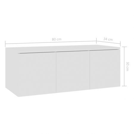 TV Cabinet White 80x34x30 cm Chipboard