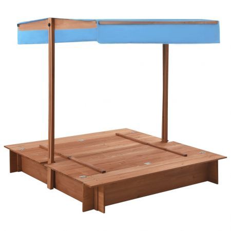 Sandbox with Roof Firwood 122x120x123 cm