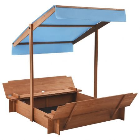 Sandbox with Roof Firwood 122x120x123 cm