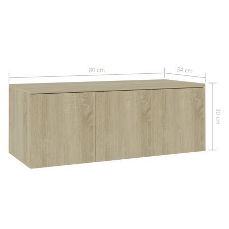 TV Cabinet Sonoma Oak 80x34x30 cm Chipboard