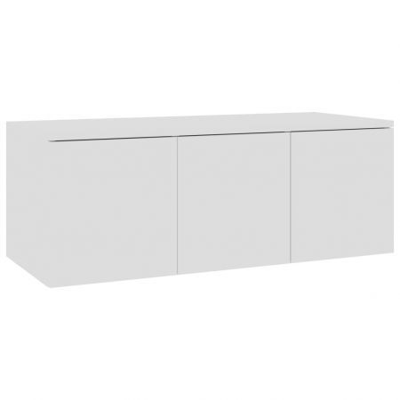 TV Cabinet High Gloss White 80x34x30 cm Chipboard