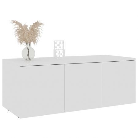 TV Cabinet High Gloss White 80x34x30 cm Chipboard