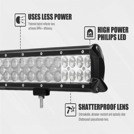 26inch Philips LED Light Bar Spot Flood Combo Beam LED Driving Lamp Offroad 4x4