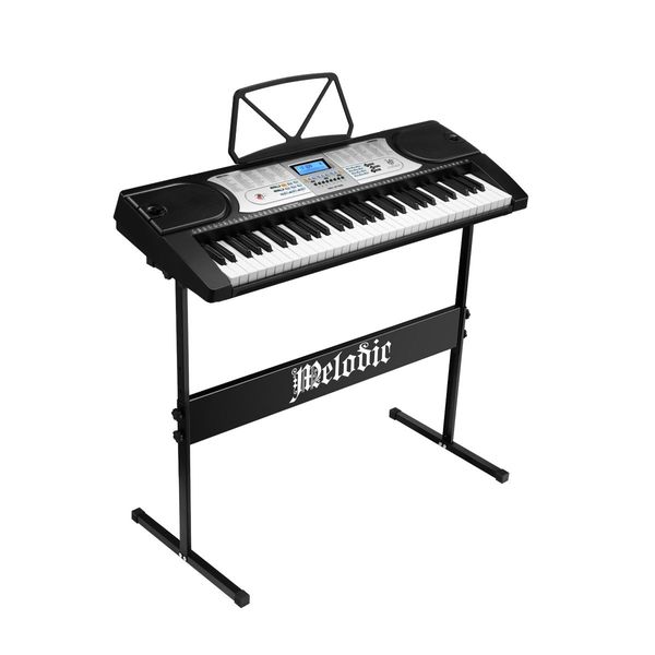 61 Key Electronic Keyboard Piano with 24 Demo Songs LED Screen Music Stand Melodic