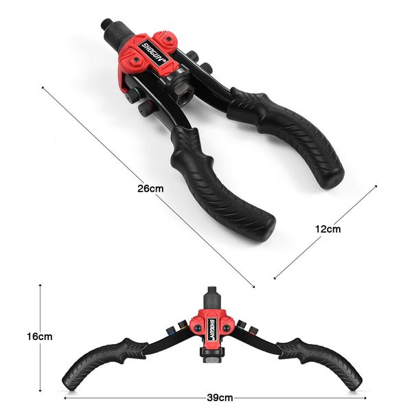 3-in-1 Heavy-duty Hand Rivet Nut Gun Reaming Tool Set with 90 Rivets Nuts & 50 Rivets