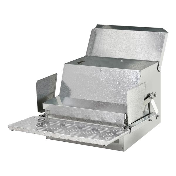 Auto Chicken Feeder Poultry Feeding Trough Spill-Proof Galvanized Steel Tread Plate 12KG