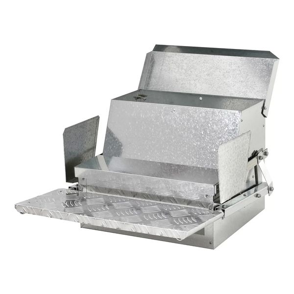 Auto Chicken Feeder Galvanized Steel Poultry Automatic Feeding Trough Spill-Proof Tread Plate 10KG