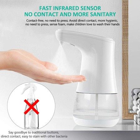 Alcohol Dispenser Infrared Automatic Induction Non-Contact Sprayer Bottles,360ml Soap Dispenser Suitable for Home, Restaurant, School, Hotel