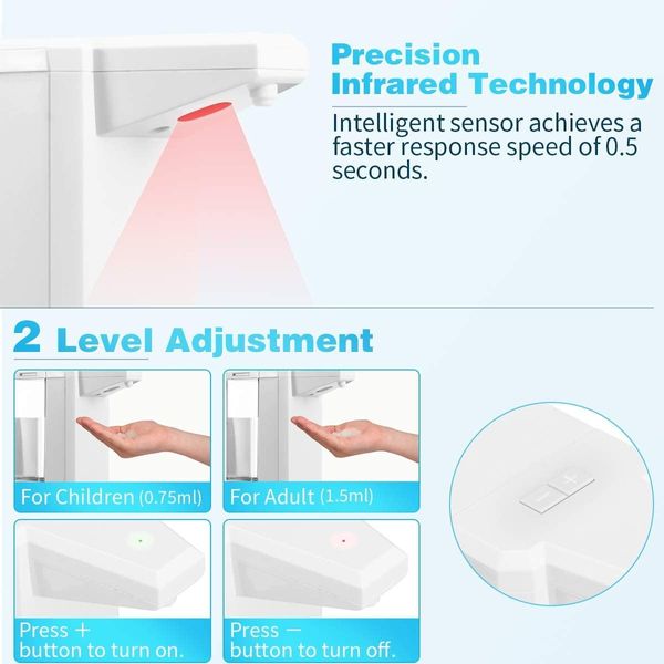 Automatic Sanitizer Dispenser, JOYXEON Touchless Alcohol Dispenser 17oz Non-Contact Soap Dispenser Alcohol Sprayer Bottle with Infrared Sensor