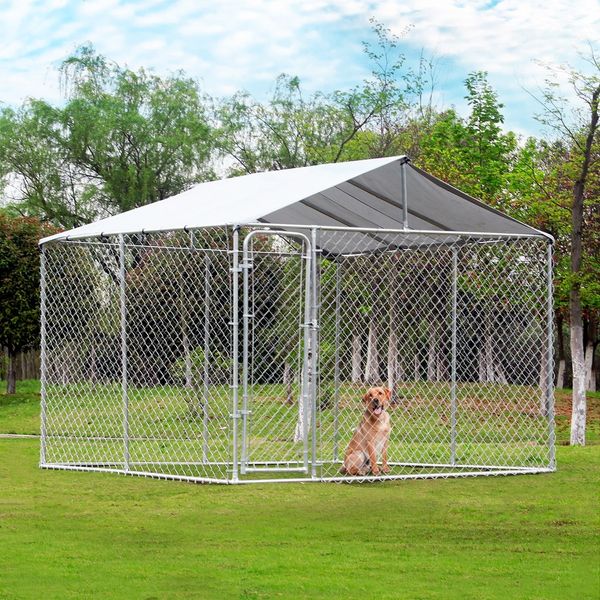 Dog Kennel Pet Chicken Enclosure Rabbit Runs Playpen Animal Outdoor Fence Waterproof Fabric Cover 3x3x2.32m