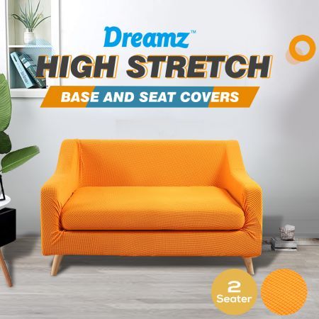 DreamZ Couch Sofa Seat Covers Stretch Protectors Slipcovers 2 Seater Orange