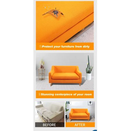 DreamZ Couch Sofa Seat Covers Stretch Protectors Slipcovers 2 Seater Orange