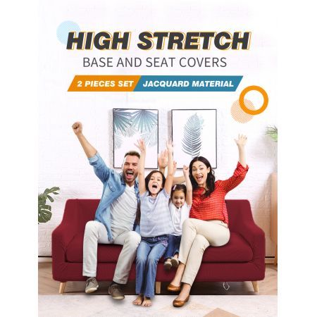 DreamZ Couch Sofa Seat Covers Stretch Protectors Slipcovers 4 Seater Wine