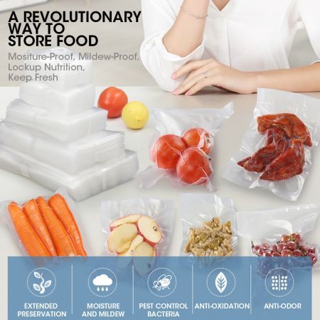 200x Commercial Grade Vacuum Sealer Food Sealing Storage Bags Saver 20x30cm