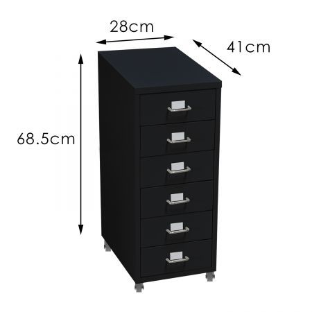 6 Tiers Steel Orgainer Metal File Cabinet With Drawers Office Furniture Black