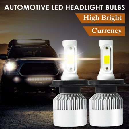 72W 9000LM H4 HB2 LED Headlight Kit Hi/Lo Beam Globe Bulbs 6500K White