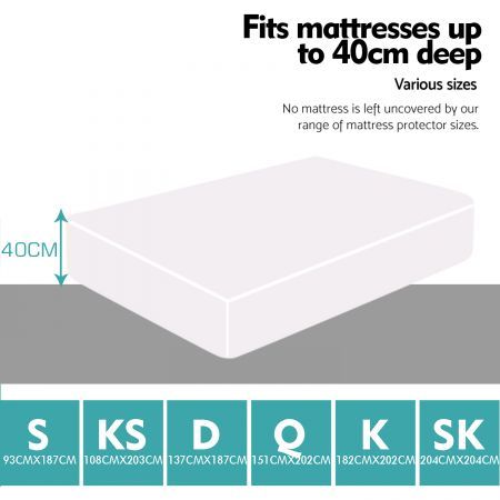 DreamZ Fully Fitted Waterproof Breathable Bamboo Mattress Protector Double Size